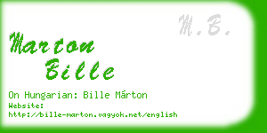 marton bille business card