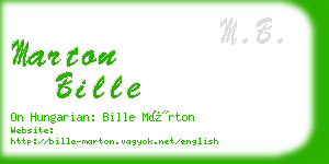marton bille business card